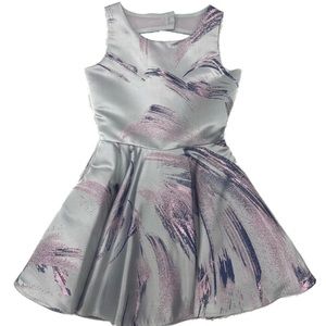 By Debra Girls Silver/Purple/Pink Sleeveless Fit and Flare Dress-NWT